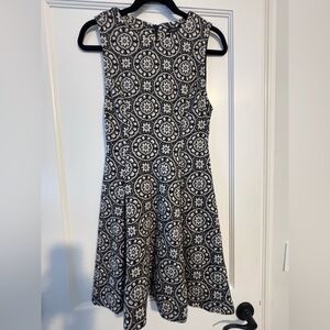 Zara Black & White Medallion Knit Dress